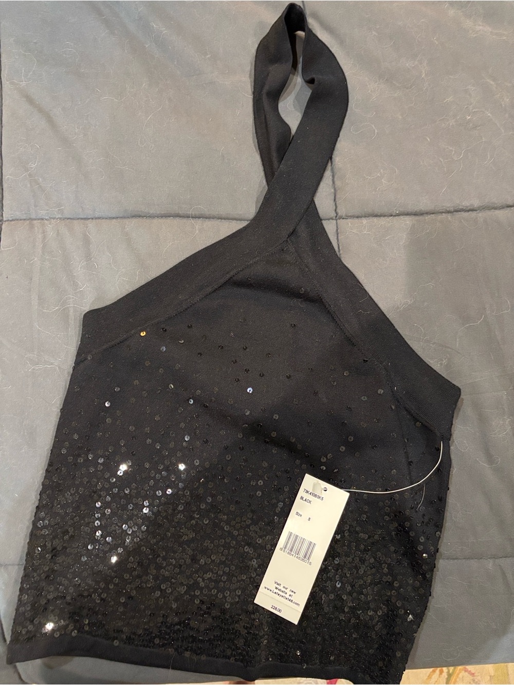 Sequined halter top